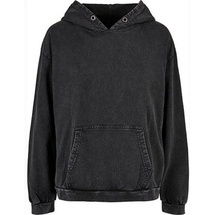 Build Your Brand Acid Washed Oversize Kapuzenpullover Black XL