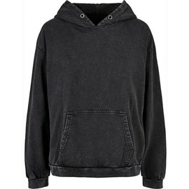 Build Your Brand Acid Washed Oversize Kapuzenpullover Black XL