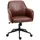 Vinsetto Bürostuhl mit Wippfunktion, Rollen, Schreibtischstuhl mit Kunstlederoptik, 83-91 cm Höhenverstellbarer Drehstuhl für Wohnzimmer, bis 120 kg belastbar Braun Kunststoff, 62x91x58.5 Arbeitszimmer, Bürostühle, Drehstühle