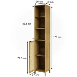 Vicco Liora Badschrank 30 x 170 cm Braun/Braun Holz