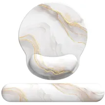 luxuskollektion Ergonomisches Mauspad mit Gelkissen Memory Foam Handauflage Weißer