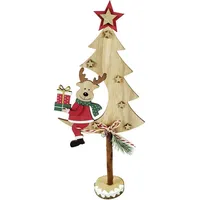 Trendline Dekofigur Holz Tannenbaum Reh 45 x 42 x 52 cm mehrfarbig