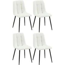 CLP 4er Set Esszimmerstuhl Antibes Kunstleder I Gesteppter Polsterstuhl I Küchenstuhl Mit Bodenschonern