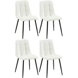 CLP 4er Set Esszimmerstuhl Antibes Kunstleder I Gesteppter Polsterstuhl I Küchenstuhl Mit Bodenschonern