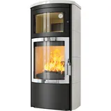 Kaminofen Hark Roma GT ECOplus 7 kW - Ofenkacheln: creme-weiß - Korpus: graphit/verchromt