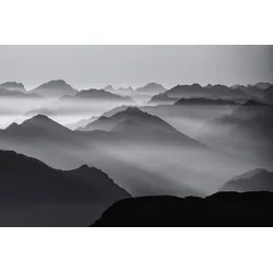 Fototapete PAPERMOON "Photo-Art ALES KRIVEC, BERGSCHICHTEN", bunt, B:3,50m L:2,60m, Vlies, Tapeten