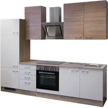 Quartier Küchenzeile JACK 270 cm Weiß/Eiche Sonoma