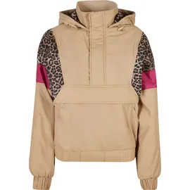 URBAN CLASSICS Mixed Jumper Over Jacke Union Beige / Dark Leo / White 5XL