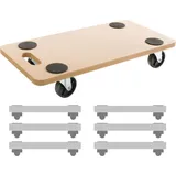 Arebos Rollbrett 6 Stück bis 200 kg Traglast Möbelroller Transportroller Transporter Möbelhund |