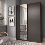 Home Affaire Kleiderschrank HOME AFFAIRE "Hildreth, Wäscheschrank, Schwebetüren, Versand nur 4,95€", grau (schwarz), B:120cm H:182cm T:54,6cm, FSC-zertifizierter Holzwerkstoff, Schränke, Kleiderschrank, mit Spiegel, FSC-zertifizierter Holzwerkstoff, in 3 Breiten