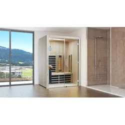 Infraworld Infrarotkabine TrioSol Glas 145 Tanne VG inkl. 5-teiligem gratis Zubehörset