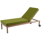Aocase Sonnenliege Auflage, Deckchair Auflagen, Liegenauflagen für Gartenmöbel Wasserdicht, liegestuhl Auflage Mit Einstellband,für Sonnenliege Gartenmöbel Matratze,Grün,190x60x6cm
