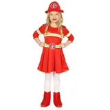 Schickes Feuerwehr Kostüm für Kinder Mädchen (92/104)