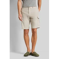 Bermudas BUGATTI, Herren, Gr. 52, Normalgrößen, beige (ecru), 55% Baumwolle, 44% Leinen, 1% Elasthan, casual, normal, Hosen, aus elastischer Baumwollware
