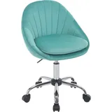 Woltu Bürostuhl ergonomisch, Schreibtischstuhl 150 kg belastbar, Samt, : Türkis Farbe: Türkis