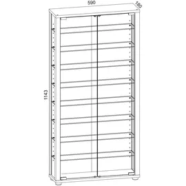 VCM Vitrine Vitrosa Maxi 59 x 18 x 114 cm Braun