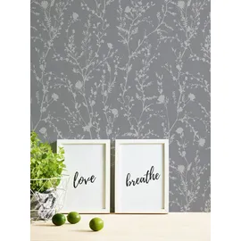 A.S. Création Floral Vliestapete 10,05 m x 0,53 m 395463 Grau/ Silber