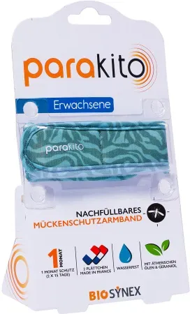 Parakito Mückenschutzarmband Nachfüllbar Erwachsene Jungle 1 Stück