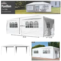 Kynast Pavillon mit Seitenteilen weiss Partyzelt Gartenpavillon Festzelt Eventzelt