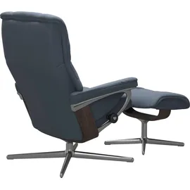 Stressless Stressless® »Mayfair« Set, Relaxsessel mit Hocker, mit Hocker, mit Cross Base, Größe S, M & L, Holzakzent Wenge blau