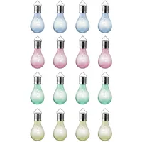 Decoris Solar Gartenleuchten 8x14cm 16er Set LED Glühbirne Solarleuchten Balkon Außen Solarlampen Hängend