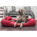 tierlando® Orthopädisches Hundebett Tiffany Couture | Große Hunde XL XXL | Elegant | Waschbar Memory Foam | Meliertes Hundesofa XXL | Rot