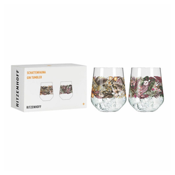 Ritzenhoff Tumbler-Glas Schattenfauna Gin-Tumbler 2er-Set 002, Kristallglas, Made in Germany bunt