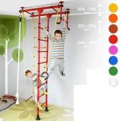 Sprossenwand für Kinderzimmer M1 aufbau ohne bohrungen Klettergerüst Kindersport EINHEITSGRÖSSE