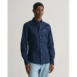 Gant für Herren. 3230115 Slim Fit Oxford Hemd navy mit Gummizug (M), Lässig, Baumwolle, Klassisch, Langarm