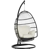 oval Cremeweiß 1-Sitzer mit Gestell