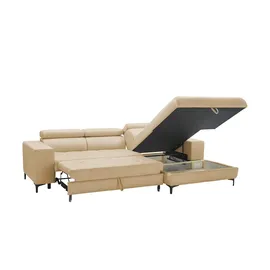 Switch Ecksofa aus Mikrofaser Caro ¦ beige ¦ Maße (cm): B: 289 H: 93 T: 175.0