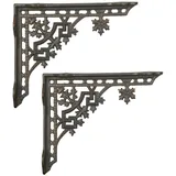 moritz Regalwinkel 23 x 27 cm Wandwinkel Winkel Wandhalter Regalträger Set Gusseisen Antik Stil