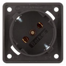 Steckdosen-Einsatz 45°- Schraubklemmen Integro FLOW (braun, matt)