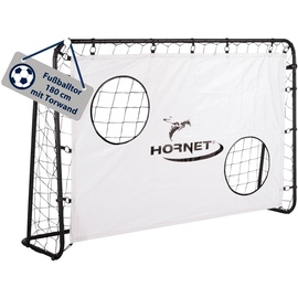 Hudora Fußballtor Hornet 180 mit Torwand - Outdoor für Kinder & Erwachsene - Tor mit abnehmbarem Netz & zwei verstärkten Schusslöchern - wetterfestes für Training & Freizeit