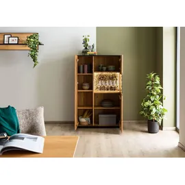 MASSIVMOEBEL24.DE Highboard 89 x 140 x 45 cm Wildeiche geölt / Beige
