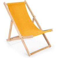 Holz Sonnenliege Strandliege Liegestuhl aus Holz Gartenliege 2 Stück (gelb)