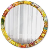 Tulup Spiegel, Mehrfarbig, Glas, Rund, 90x90x0.4 cm, Spiegel, Wandspiegel