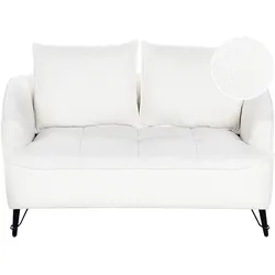Sofa HOBRO Bouclé Weiß 2-Sitzer