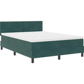 vidaXL Boxspringbett 140 x 200 cm Dunkelgrün