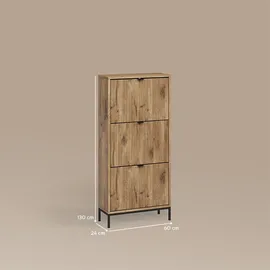 livinity® Aterno 60 x 130 x 24 cm mit 3 Schubladen / braun