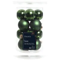 Kaemingk Weihnachtsbaumkugeln Glas 3,5 cm 16 Weihnachtskugeln 35mm ( grün - piniengrün ) Weihnachtskugeln Baumkugeln Christbaumkugeln Christbaumschmuck Christbaum-Kugeln Mini Dose
