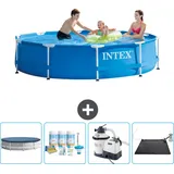 Intex Intex-Schwimmbecken mit rundem Rahmen – 305 x 76 cm – Blau – im Lieferumfang enthalten Accessoire CB62