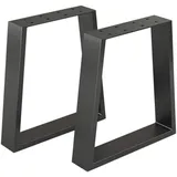 [en.casa] Tischgestell-Set, Schwarz Metall, 30x42x6 cm, Esszimmer, Tische, Esstische, Tischsysteme, Tischgestell