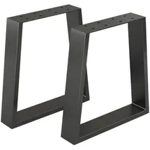 [en.casa] Tischgestell-Set, Schwarz Metall, 30x42x6 cm, Esszimmer, Tische, Esstische, Tischsysteme, Tischgestell