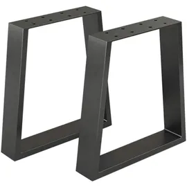 [en.casa] Tischgestell-Set, Schwarz Metall, 30x42x6 cm, Esszimmer, Tische, Esstische, Tischsysteme, Tischgestell