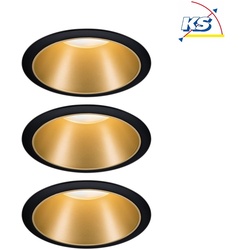 Paulmann 3er-Set LED Einbauspot COLE COIN, IP44, starr, mit LED COIN Modul, 230V, 6.5W 2700K 460lm 100°, 3-stufig dimmbar PAUL-93404