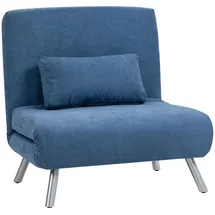 Homcom Schlafsessel 3-in-1 Polyester 1 Teile 120 x 0 x 0 cm Blau mit Kissen