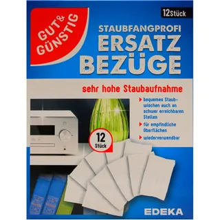 EDEKA Gut & Günstig Staubfangprofi Ersatz Bezüge für Staubwedel, 5er Pack (5 x 12 Bezüge)