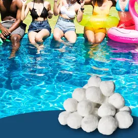 OK-Living Filter Balls Pool Filterbälle für Sandfilter Poolpumpe ersetzen Filtersand 2100 g