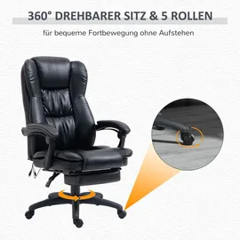 Vinsetto Bürostuhl Kunstleder Schwarz